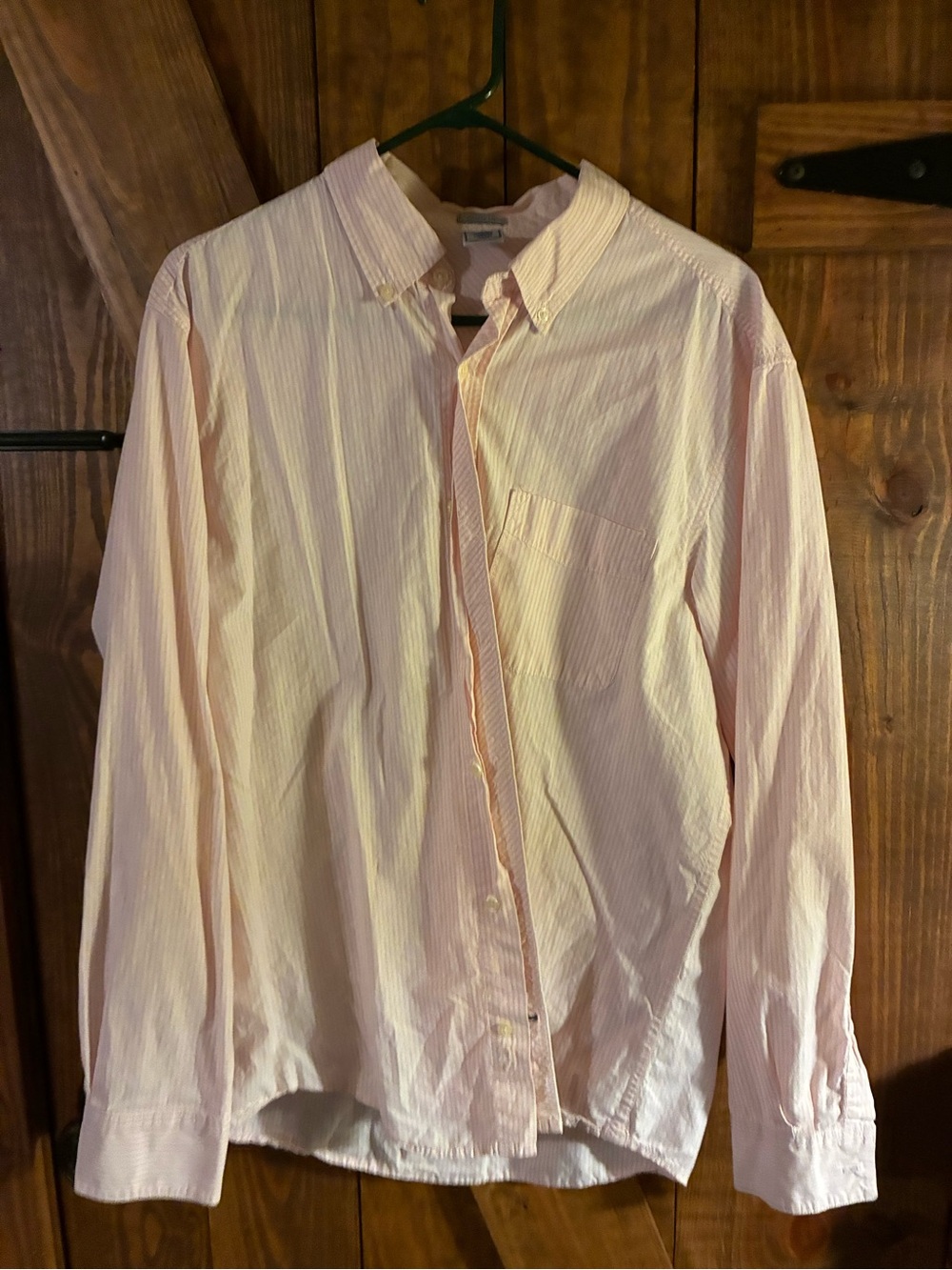 Vintage Old Navy Light Pink Striped Casual Button-Down Shirt
